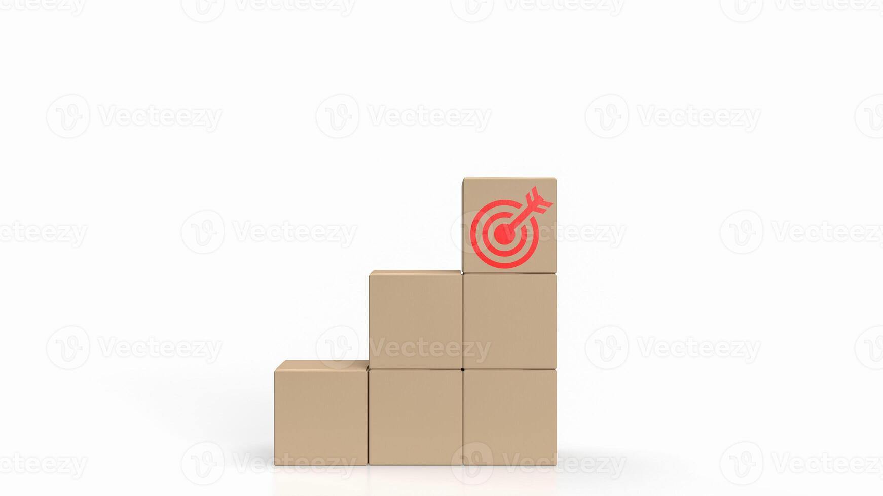 The target icons on paper box for Business concept 3d rendering. photo