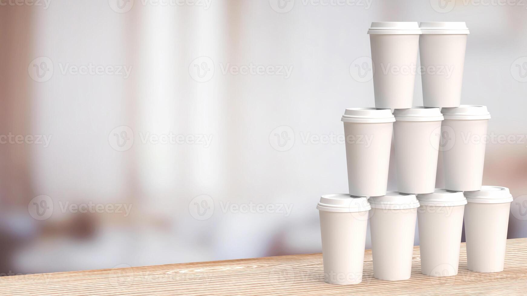 The coffee paper cup for hot drink or health concept 3d rendering photo