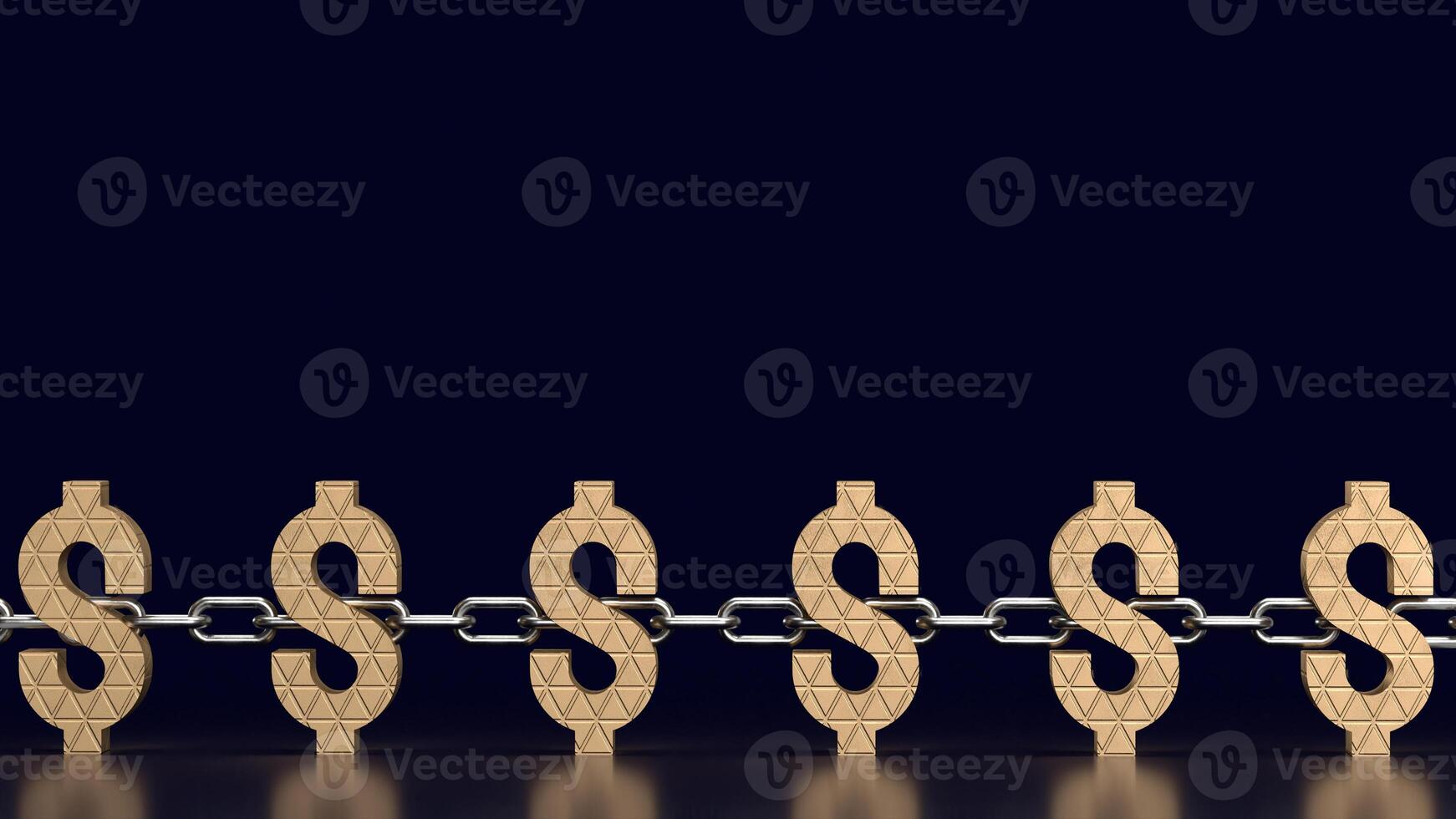 The Dollar icon and chain for Business concept 3d rendering. photo