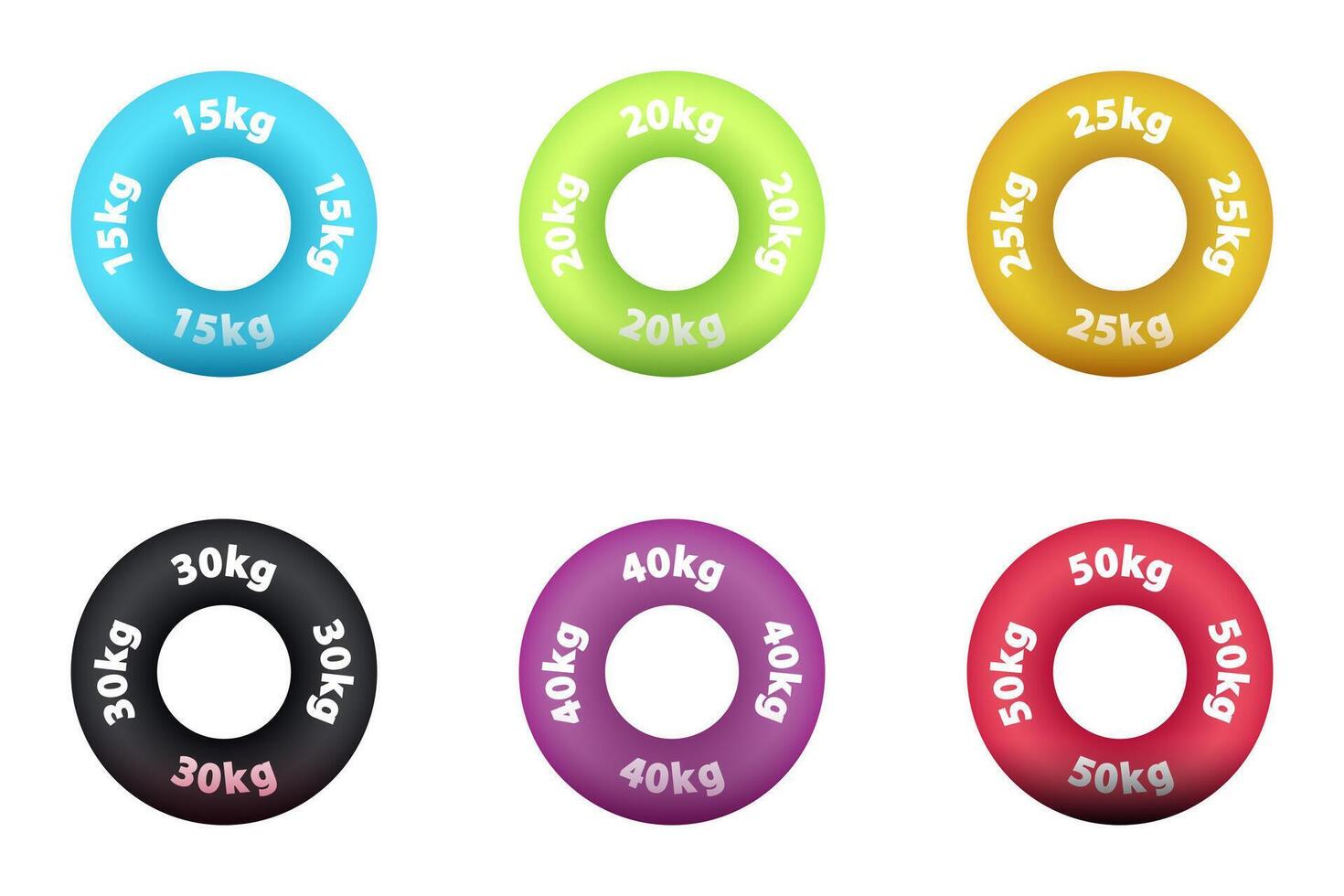 Circle rubber expander set. Vector illustration.