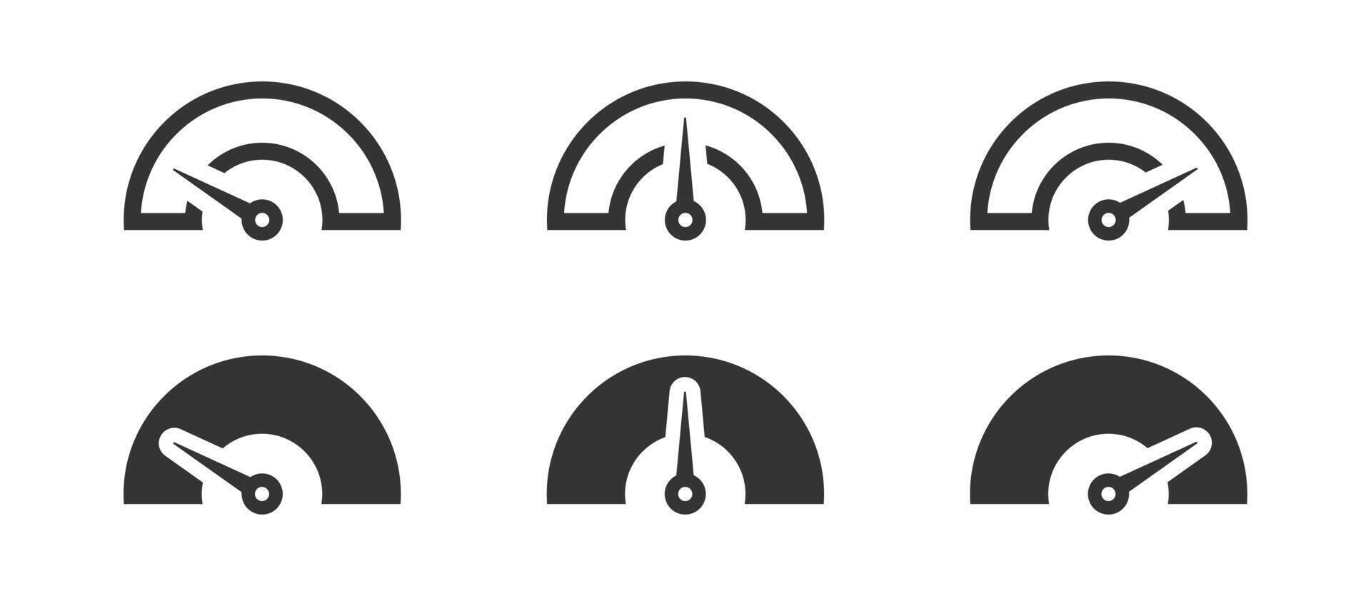 Speedometer icons. Performance icons. Vector illustration.