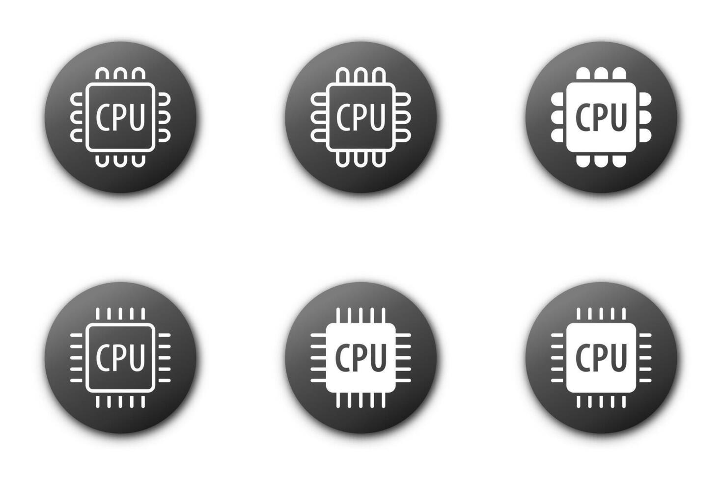 Processor icons set. CPU icon. Vector illustration.