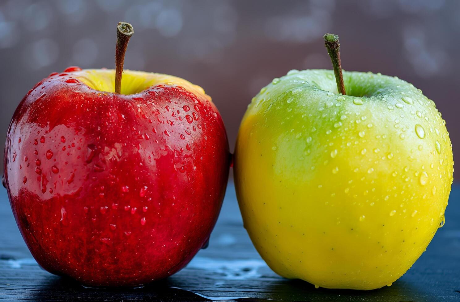 AI generated Fresh dewy apples photo