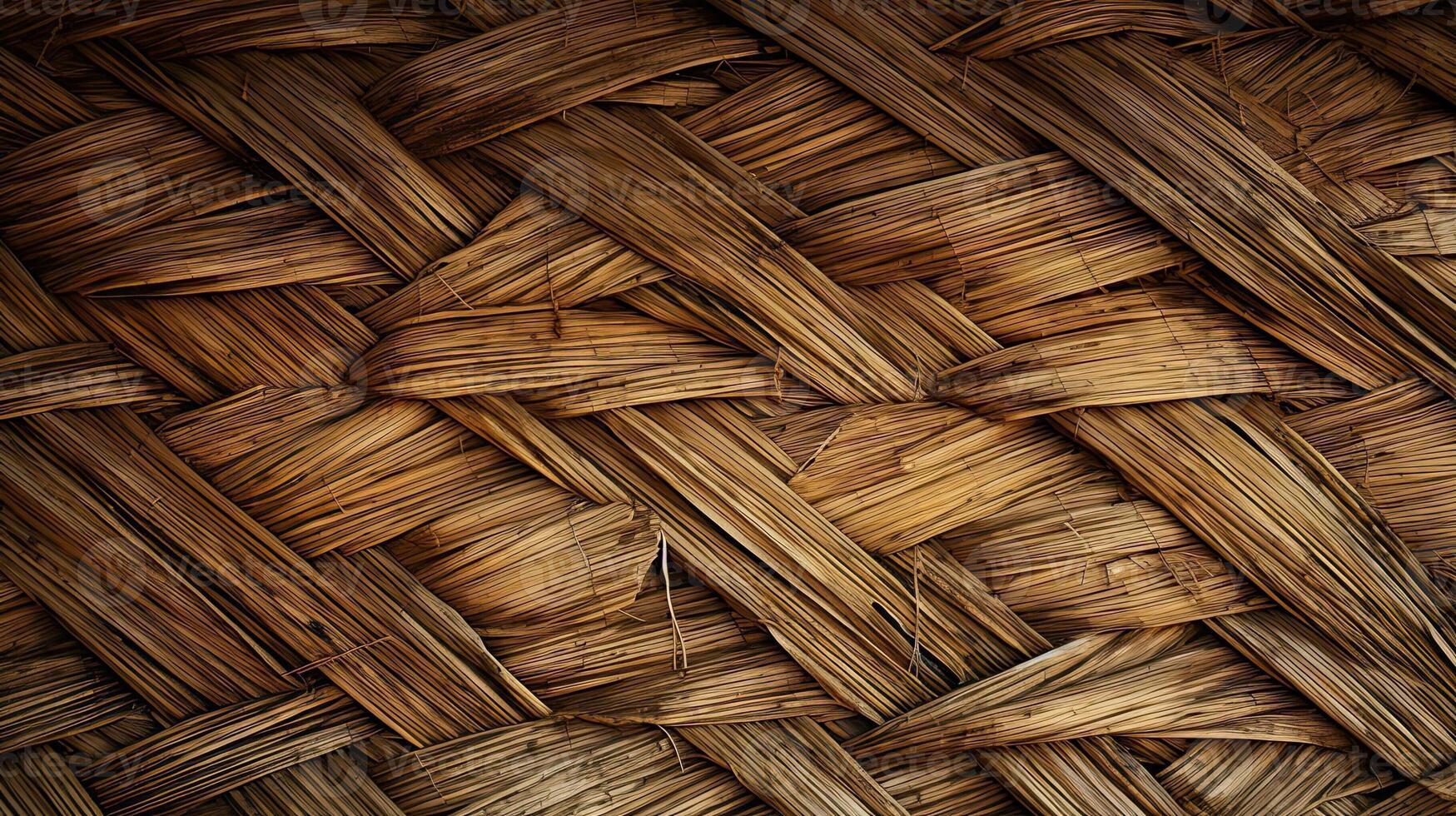 AI generated Reed texture. Wicker thatch rustic roof. Dry thin reed. AI generated photo