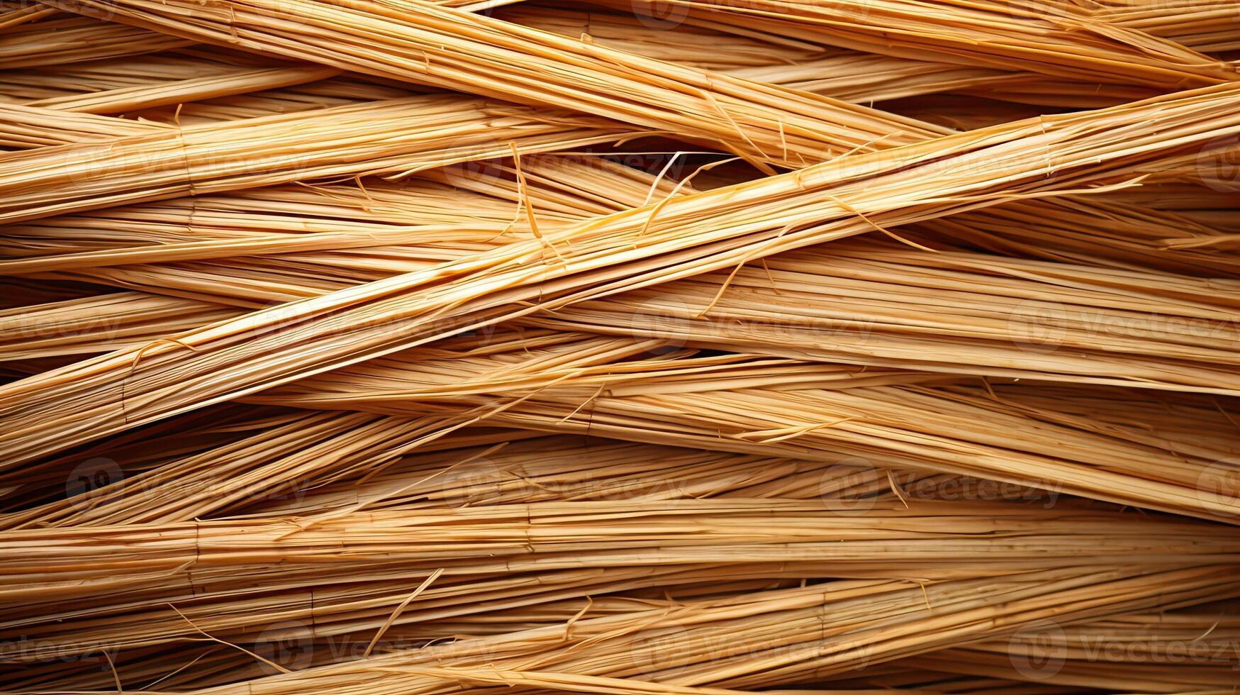 AI generated Reed texture. Wicker thatch rustic roof. Dry thin reed. AI generated photo