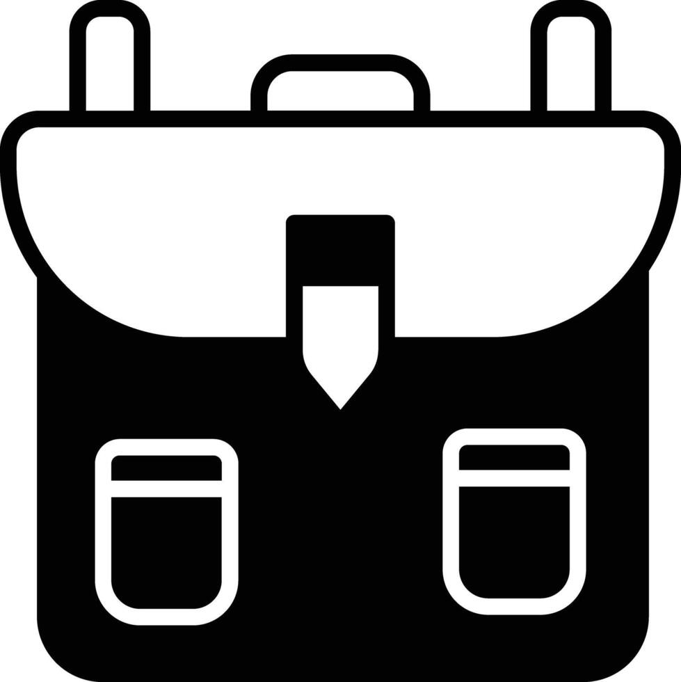 school bag glyph and line vector illustration