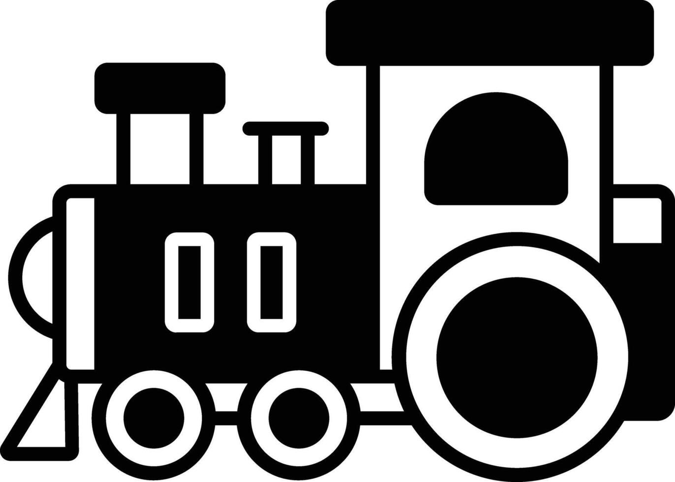 Train glyph and line vector illustration