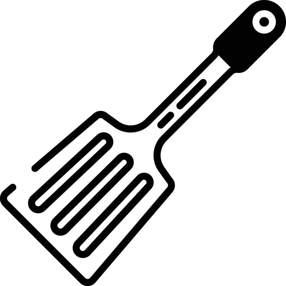 Spatula glyph and line vector illustration