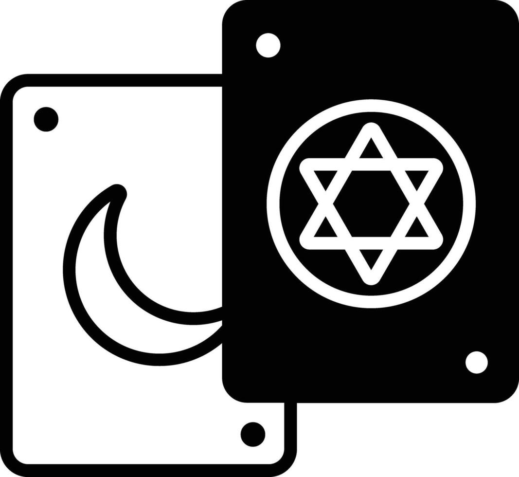 Tarot glyph and line vector illustration