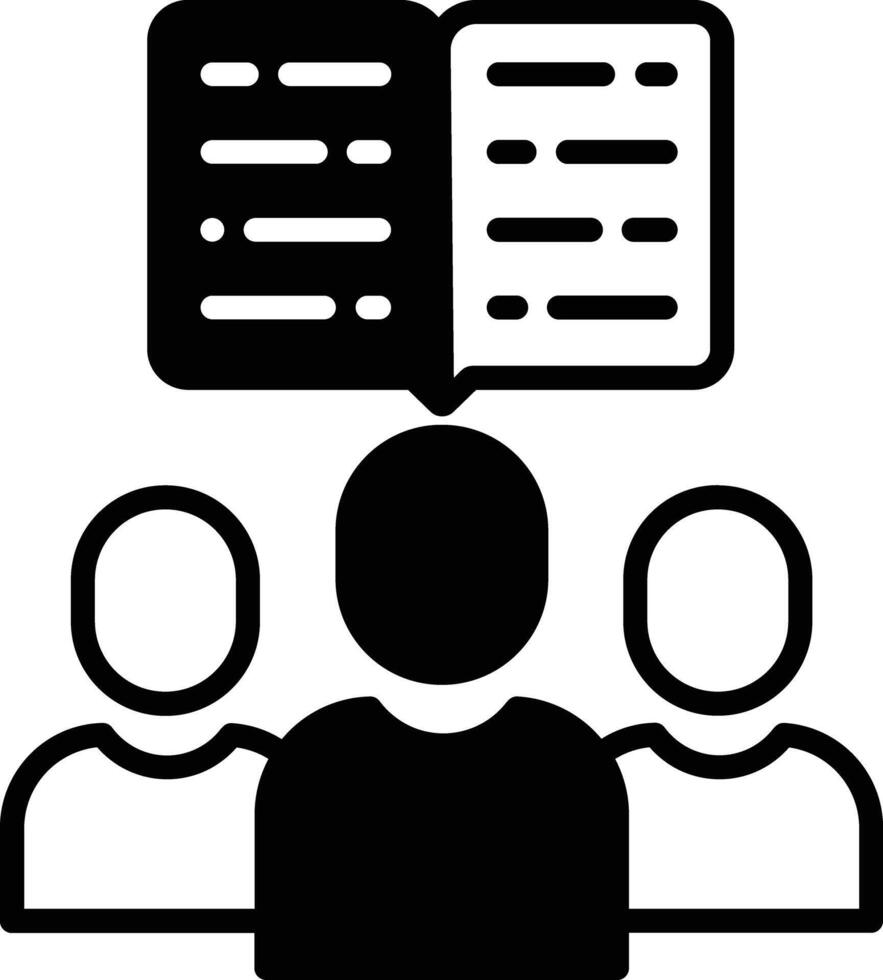 Community Students glyph and line vector illustration