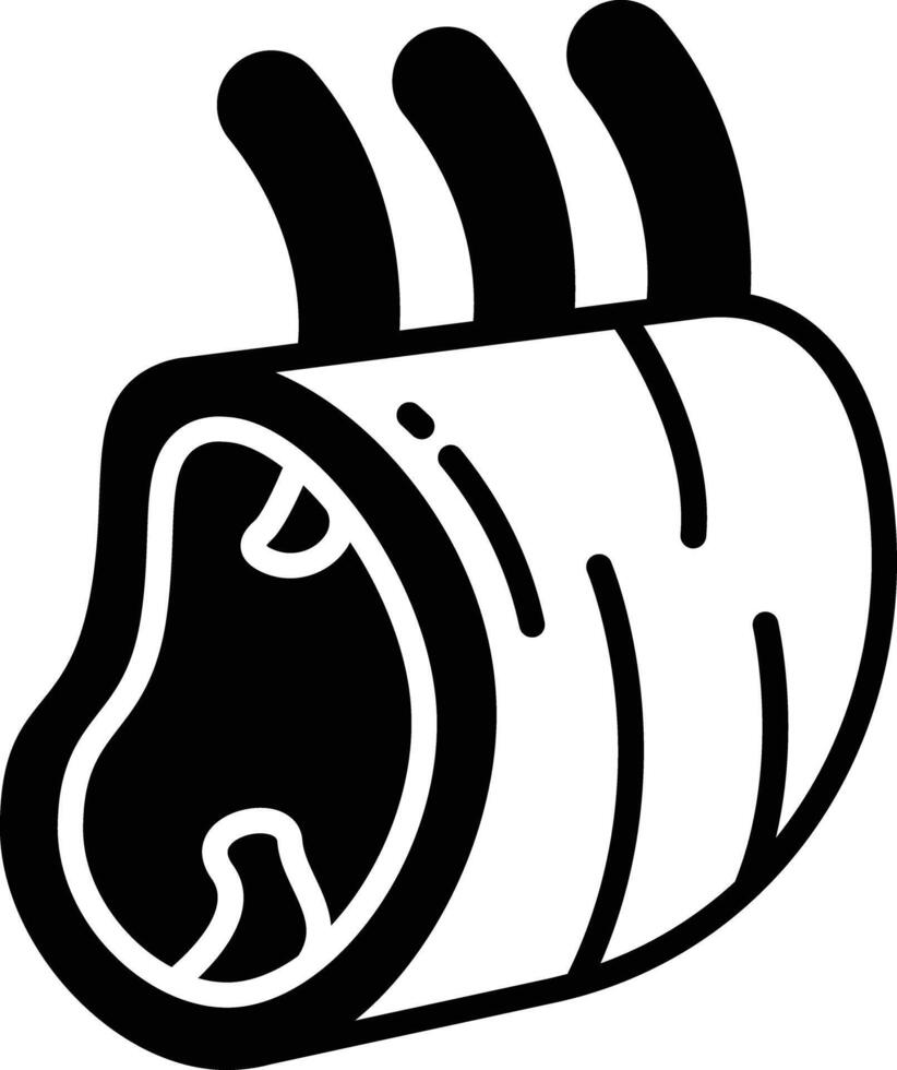 Meat Chop glyph and line vector illustration