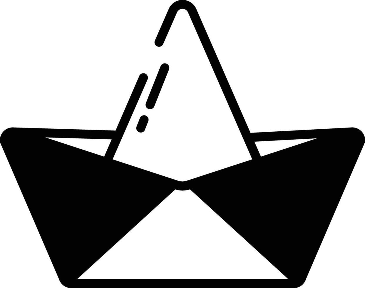 Paper Boat glyph and line vector illustration