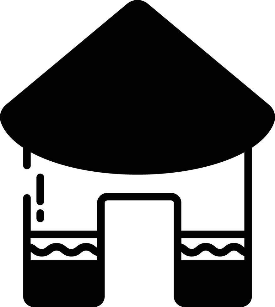 Hut glyph and line vector illustration