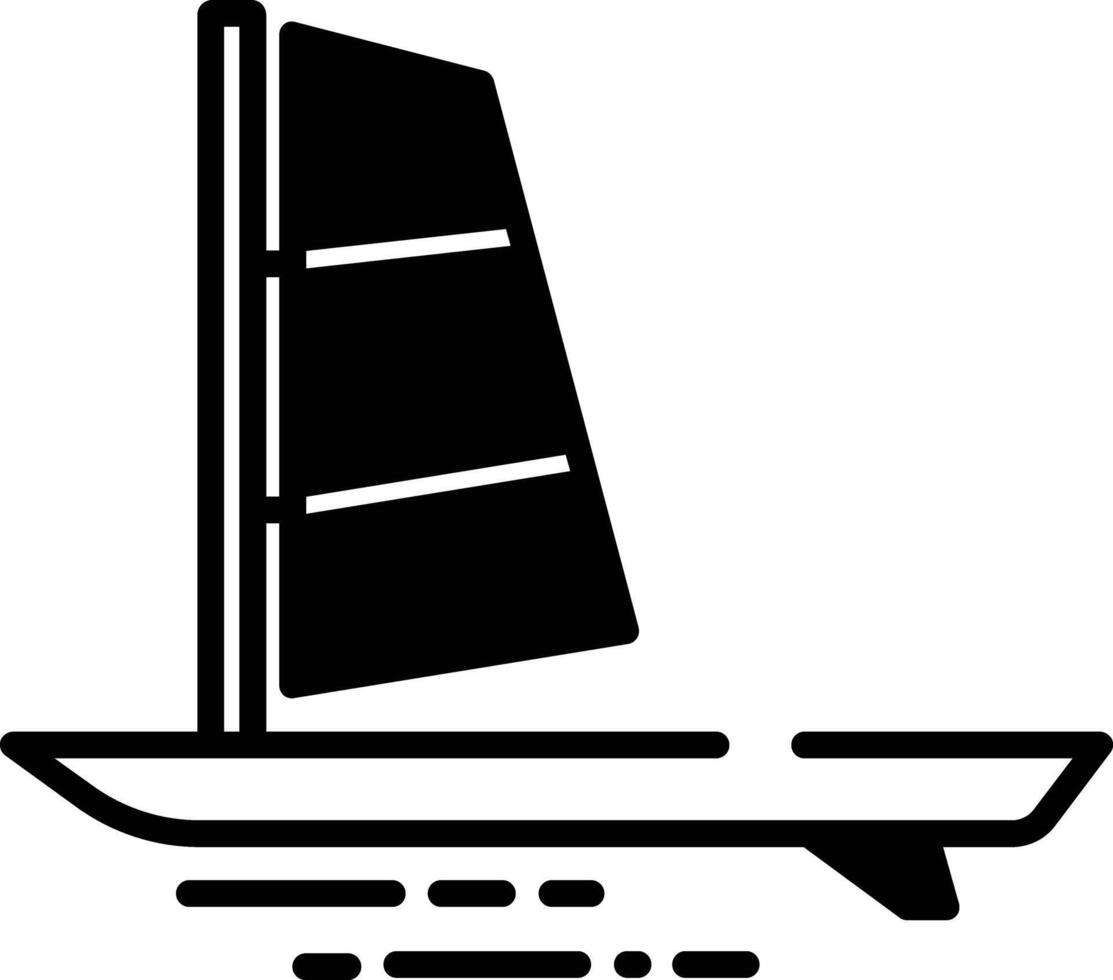 windsurf glifo y línea vector ilustración