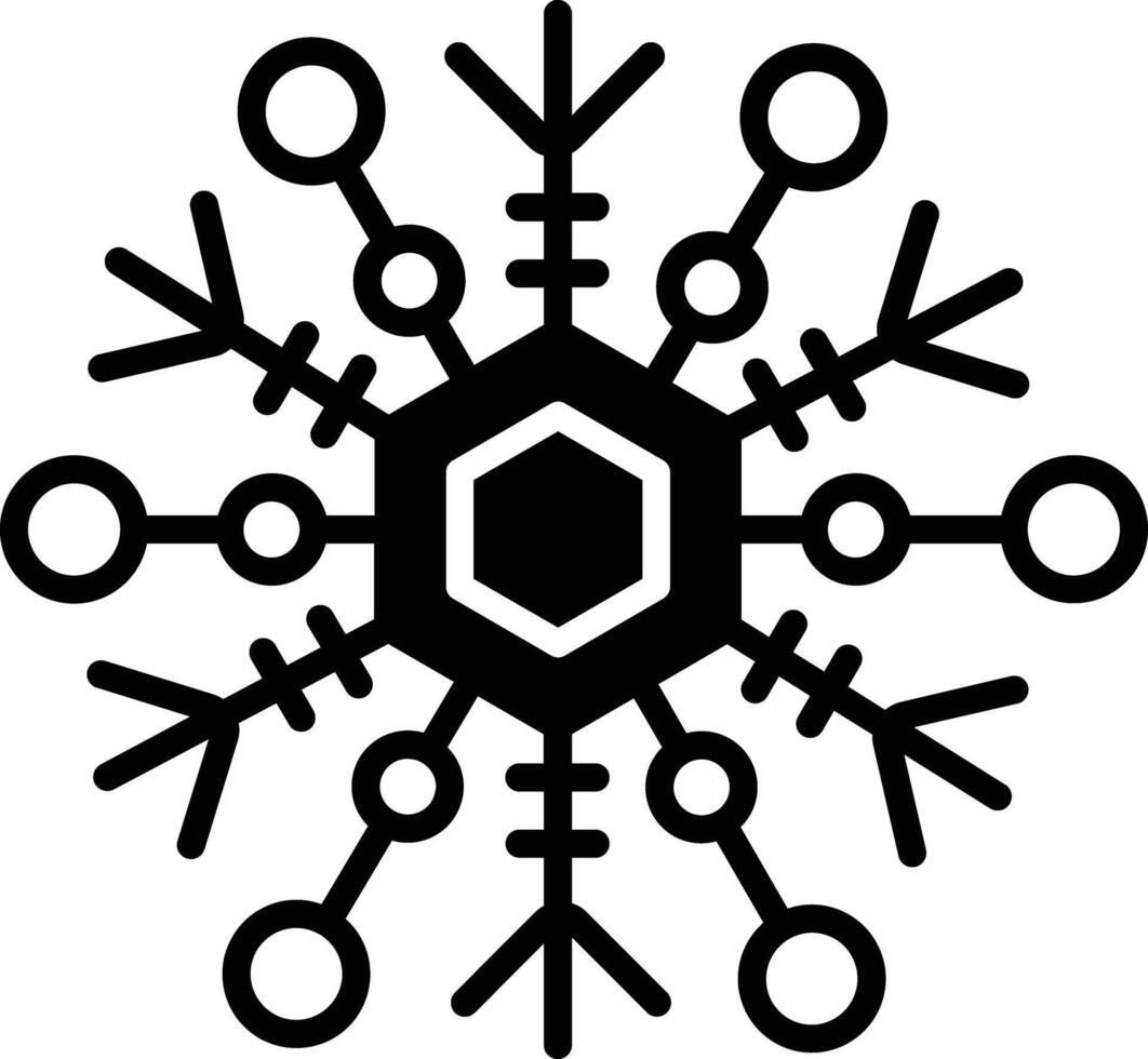 Snowflake glyph and line vector illustration