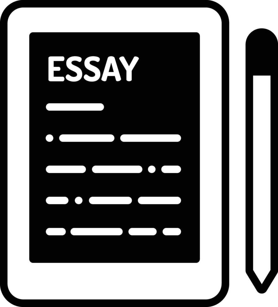 Essay glyph and line vector illustration