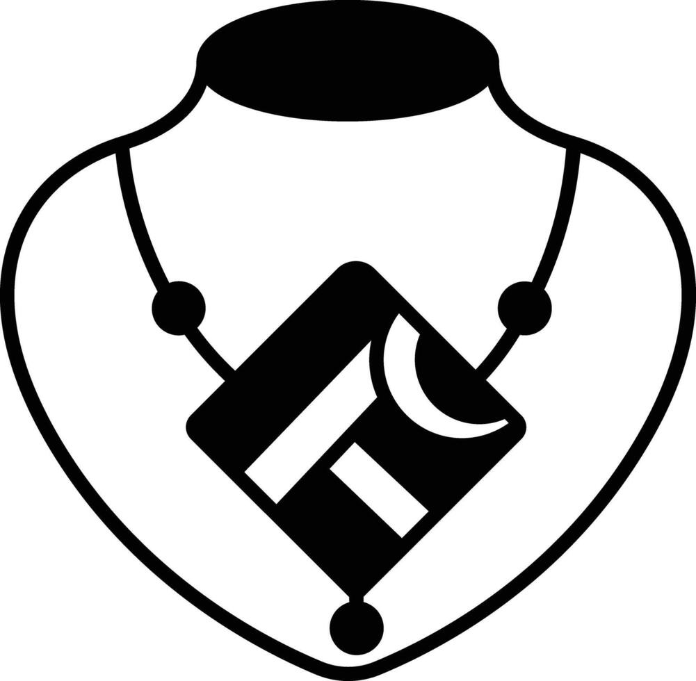 Necklace glyph and line vector illustration