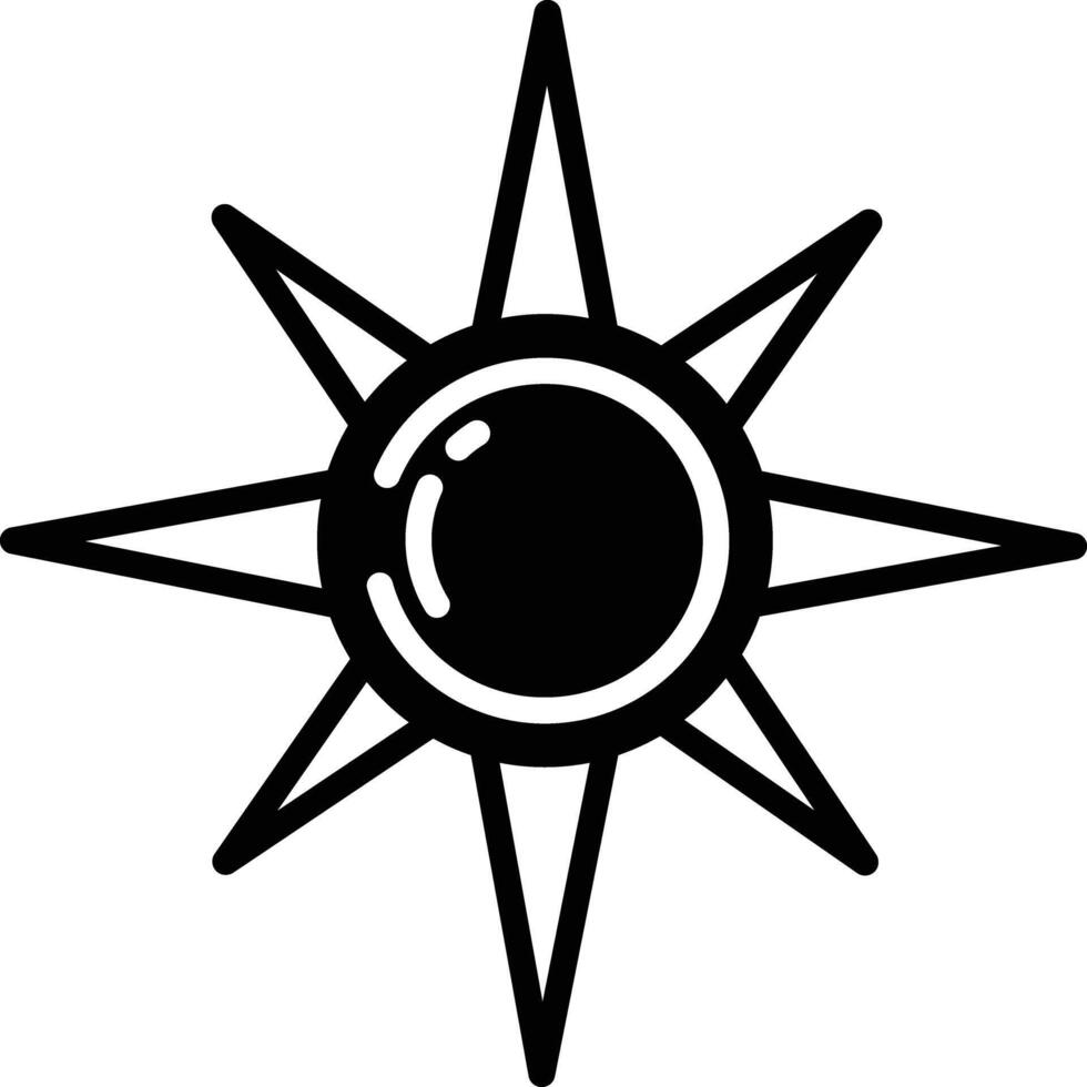 Sun glyph and line vector illustration