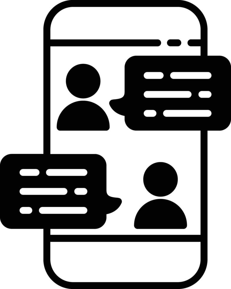 Group Chat glyph and line vector illustration