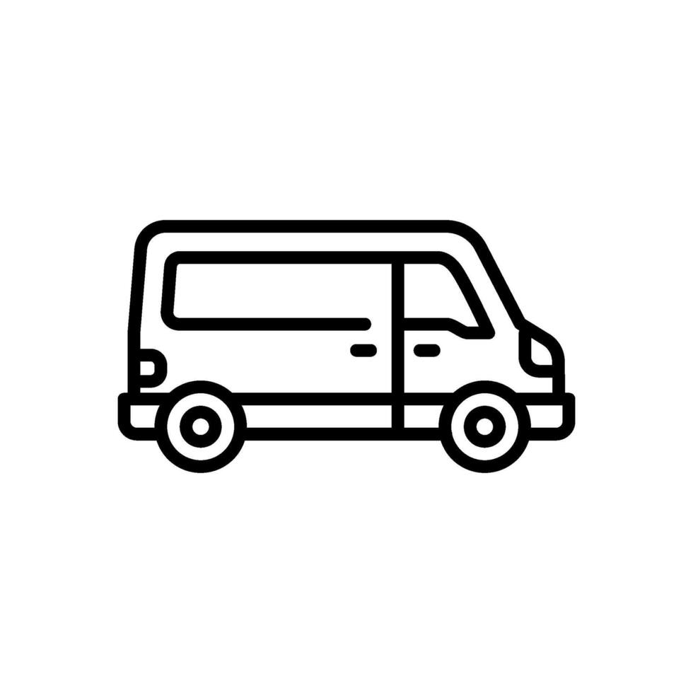 camioneta icono vector en línea estilo