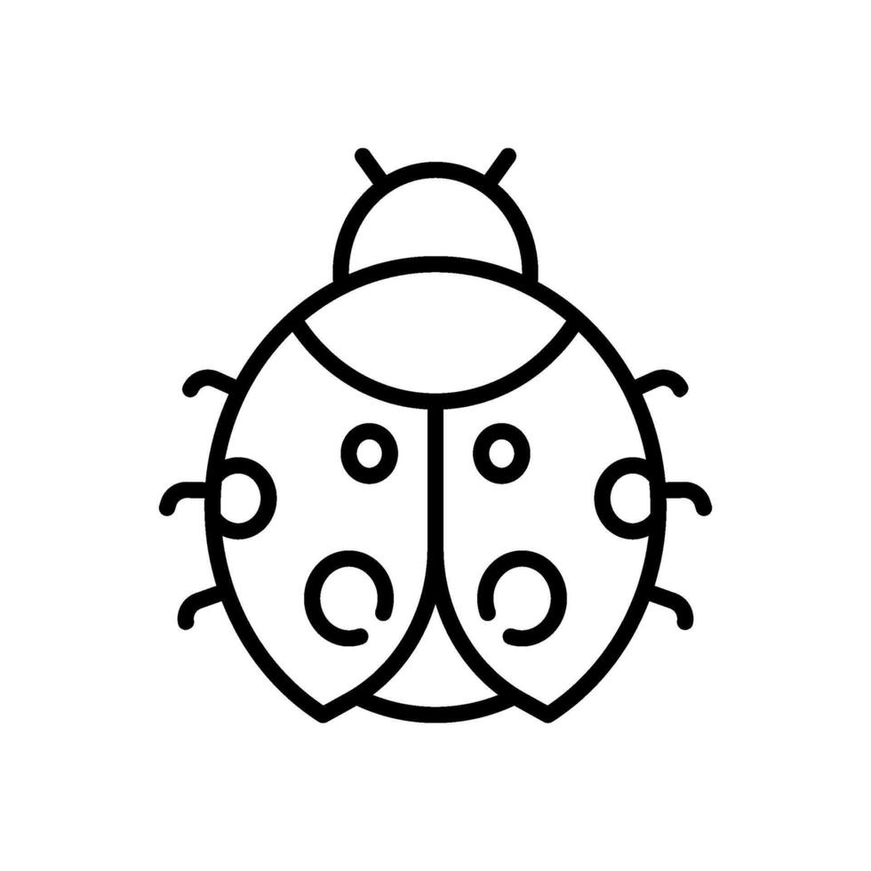 ladybug icon vector in line style
