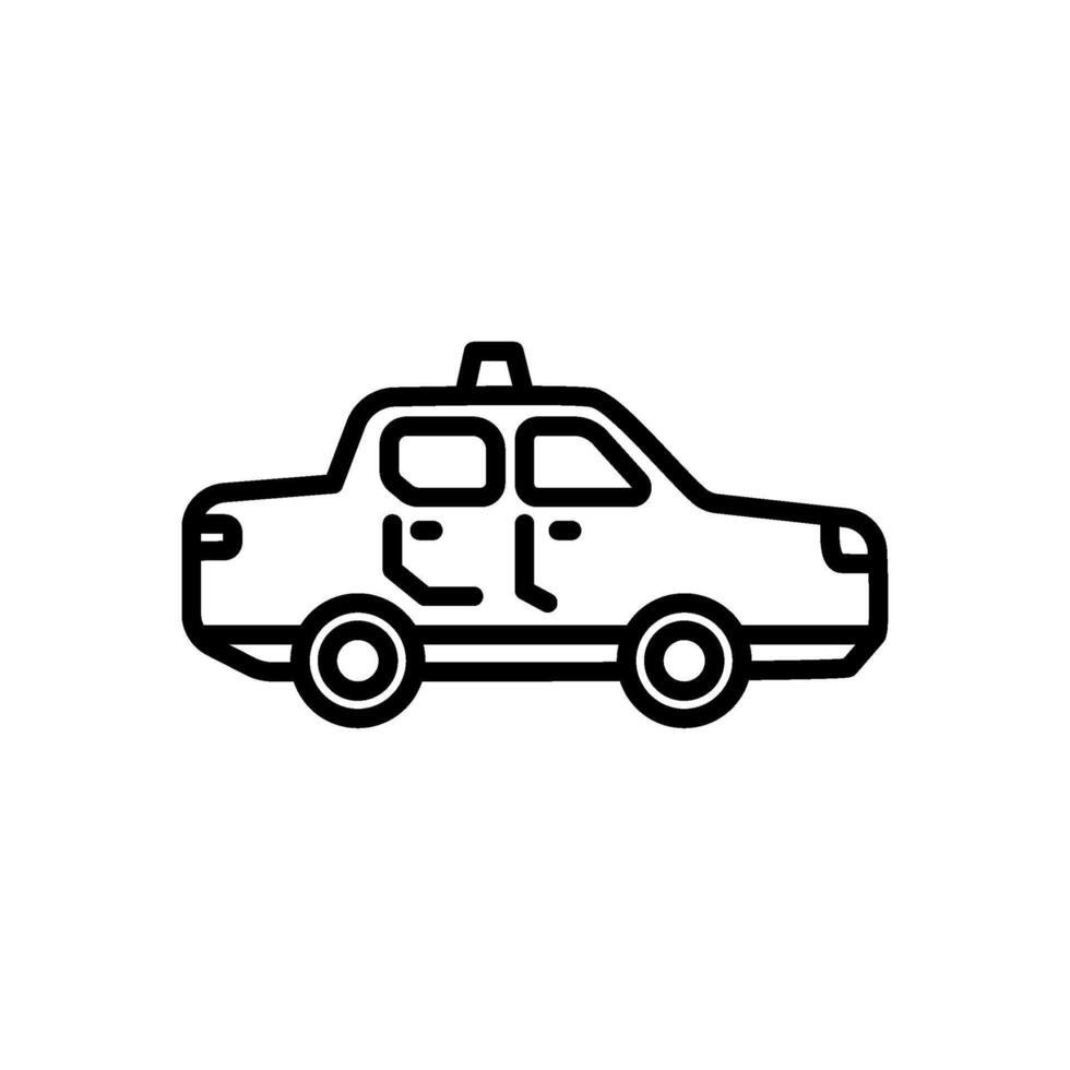 Taxi icono vector en línea estilo