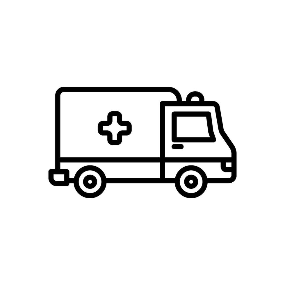 ambulance icon vector in line style
