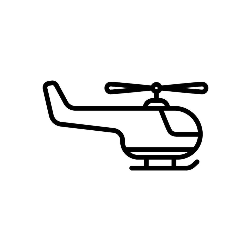 helicóptero icono vector en línea estilo