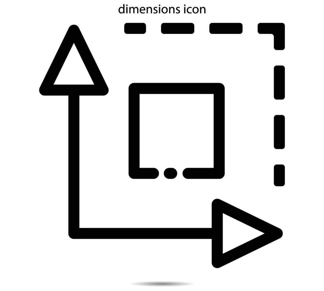 dimensions icon, Vector illustrator