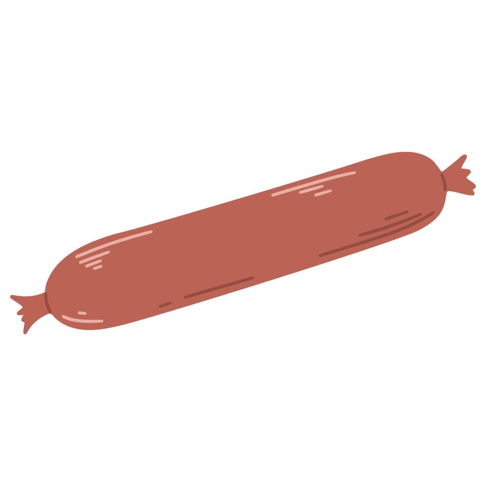 Whole stick of salami isolated on white background vector