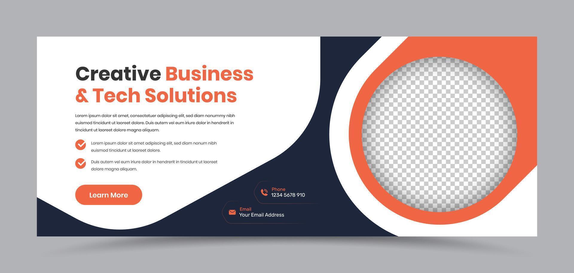 Minimalist modern web cover banner with abstract shapes for business ads vector