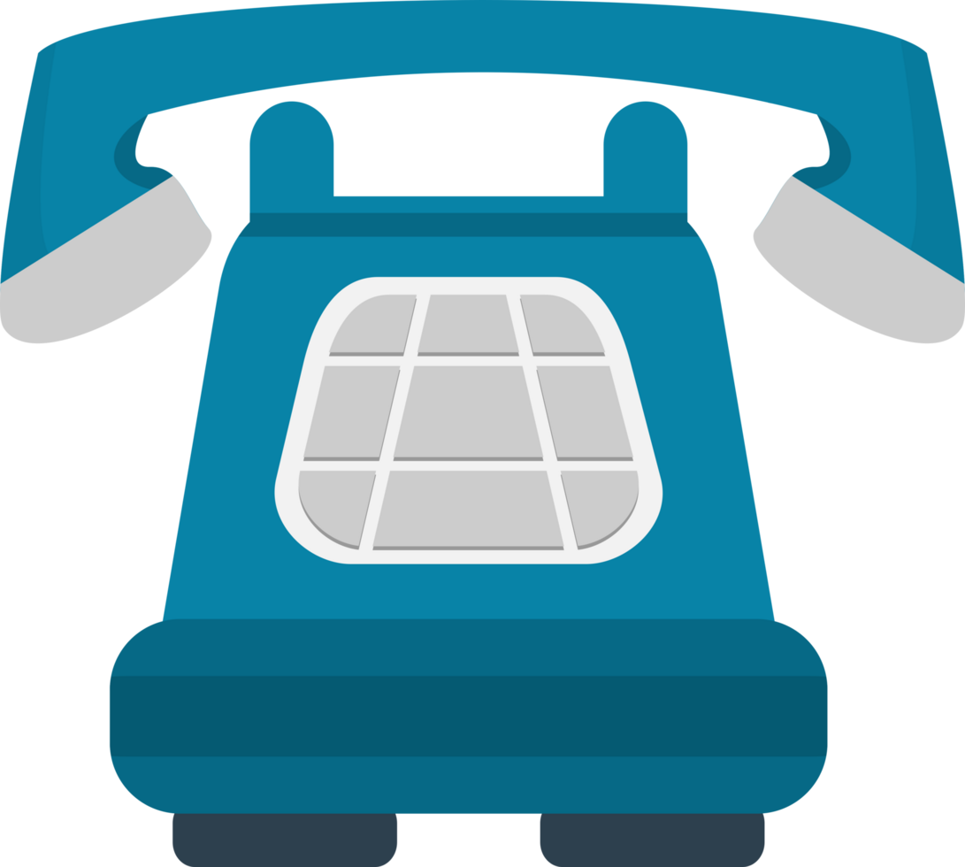 Closeup blue phone with white button. Suitable for technology, communication, mobile app concepts. Can be used in website designs. png