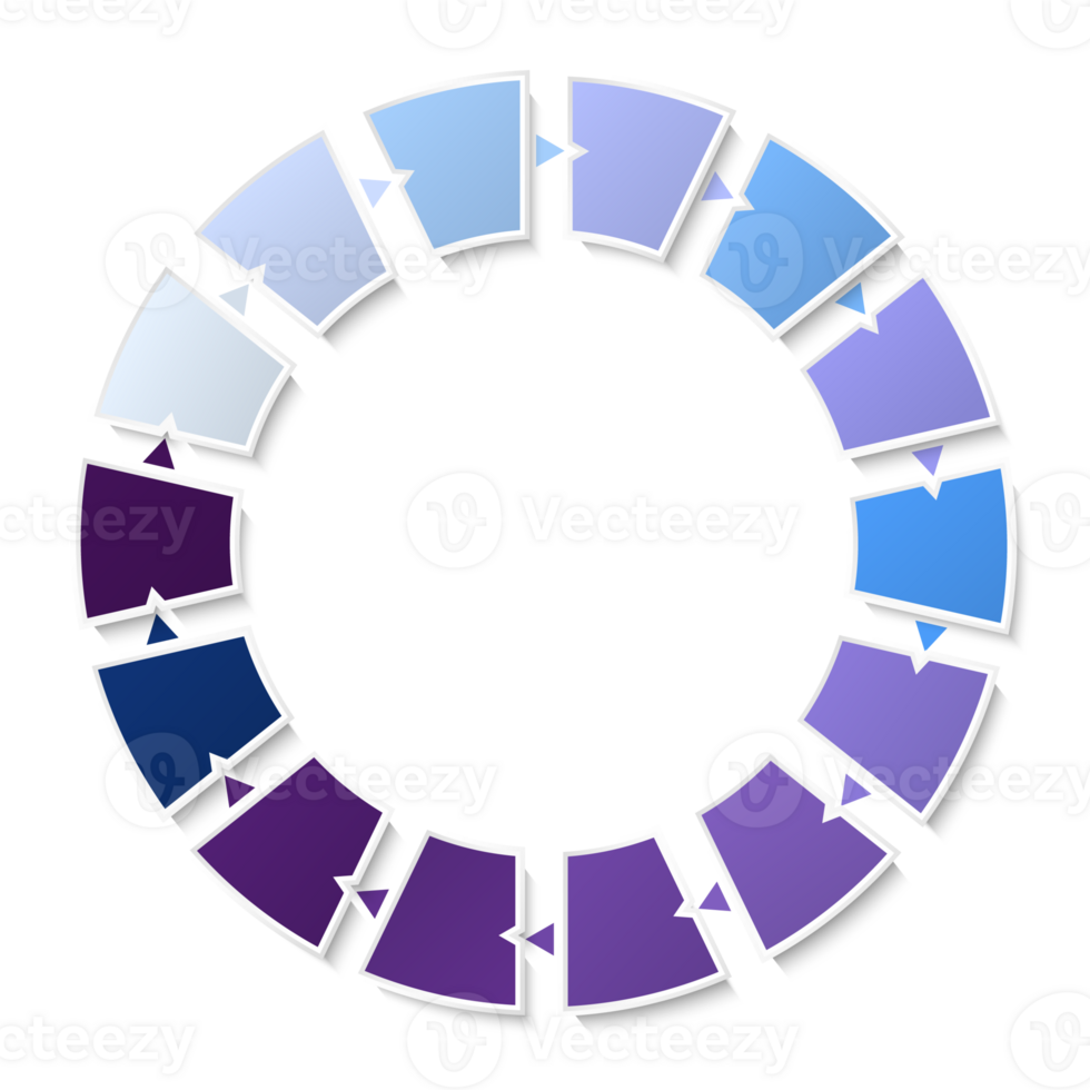 Blue tone circle infographic with 14 steps, process or options. Presentation slide template. png