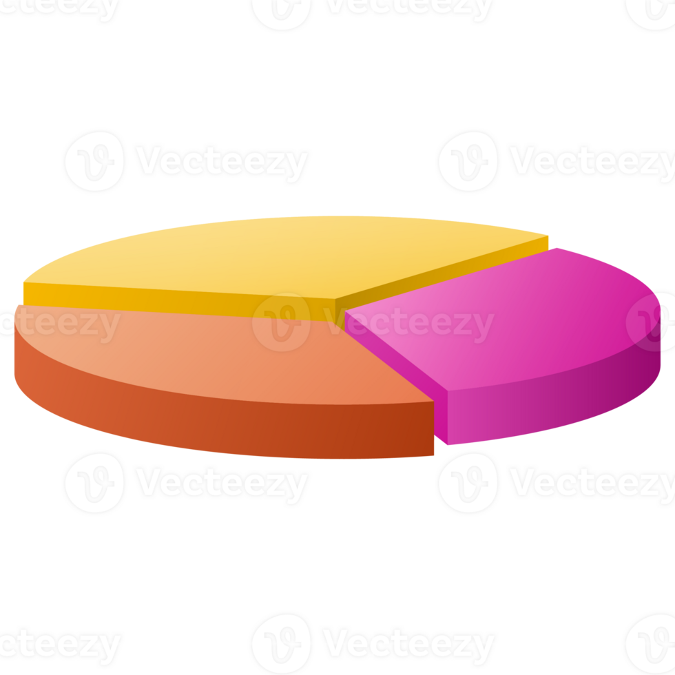 3D cycle diagram for infographics. Chart with 3 parts, options. Can be used for graph, report, presentation, brochure, web design. png
