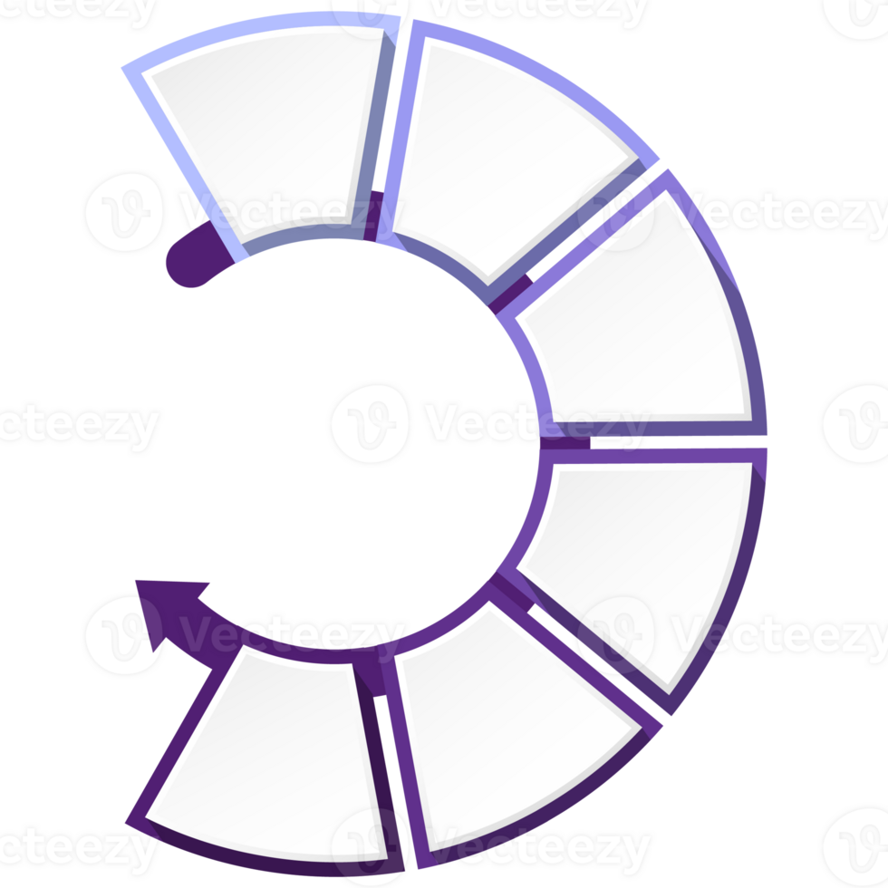 blå tona cirkel infographic med 6 steg, bearbeta eller alternativ. presentation glida mall. png