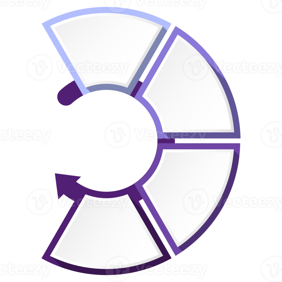 Blue tone circle infographic with 4 steps, process or options. Presentation slide template. png