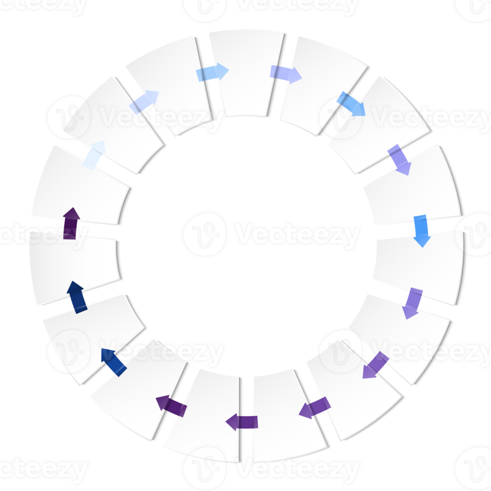 Blue tone circle infographic with 15 steps, process or options. Presentation slide template. Infographic layout design. png