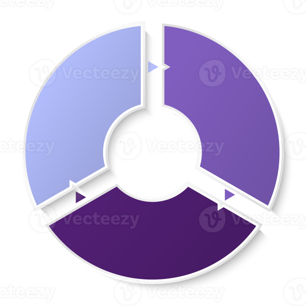 Blue tone circle infographic with 3 steps, process or options. Presentation slide template. png