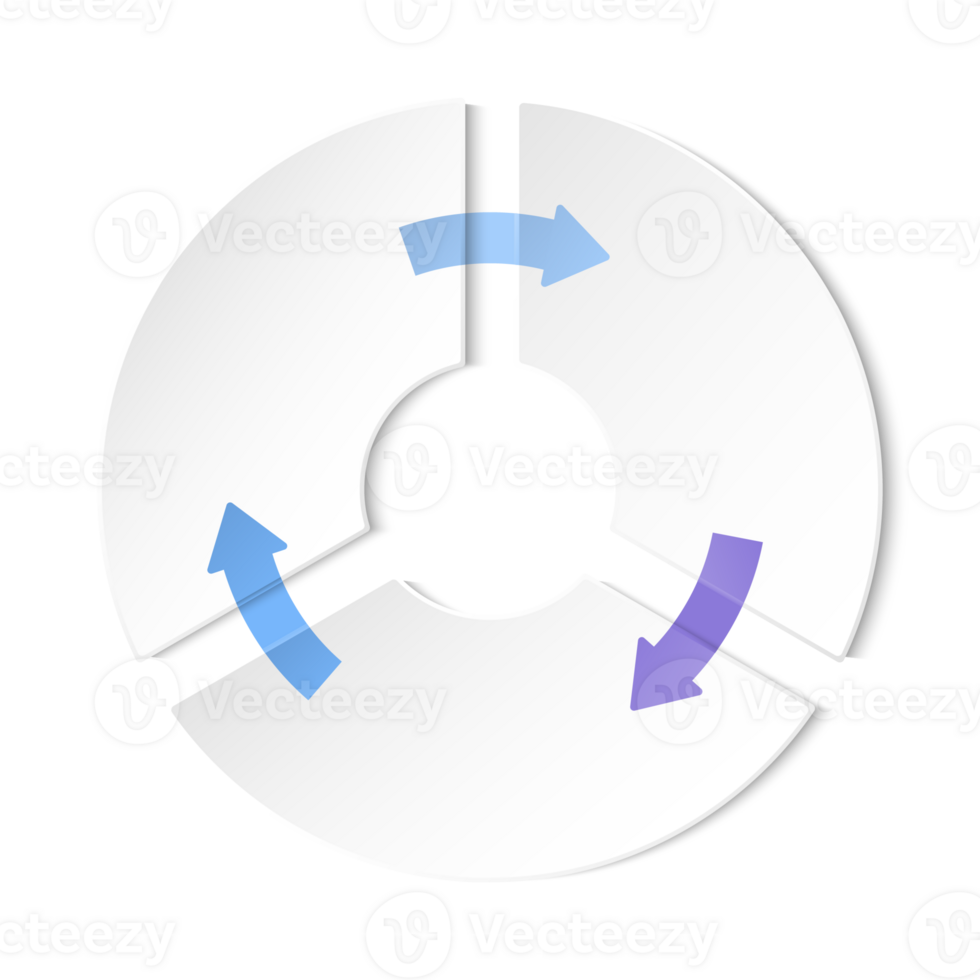 Blue tone circle infographic with 3 steps, process or options. Presentation slide template. png