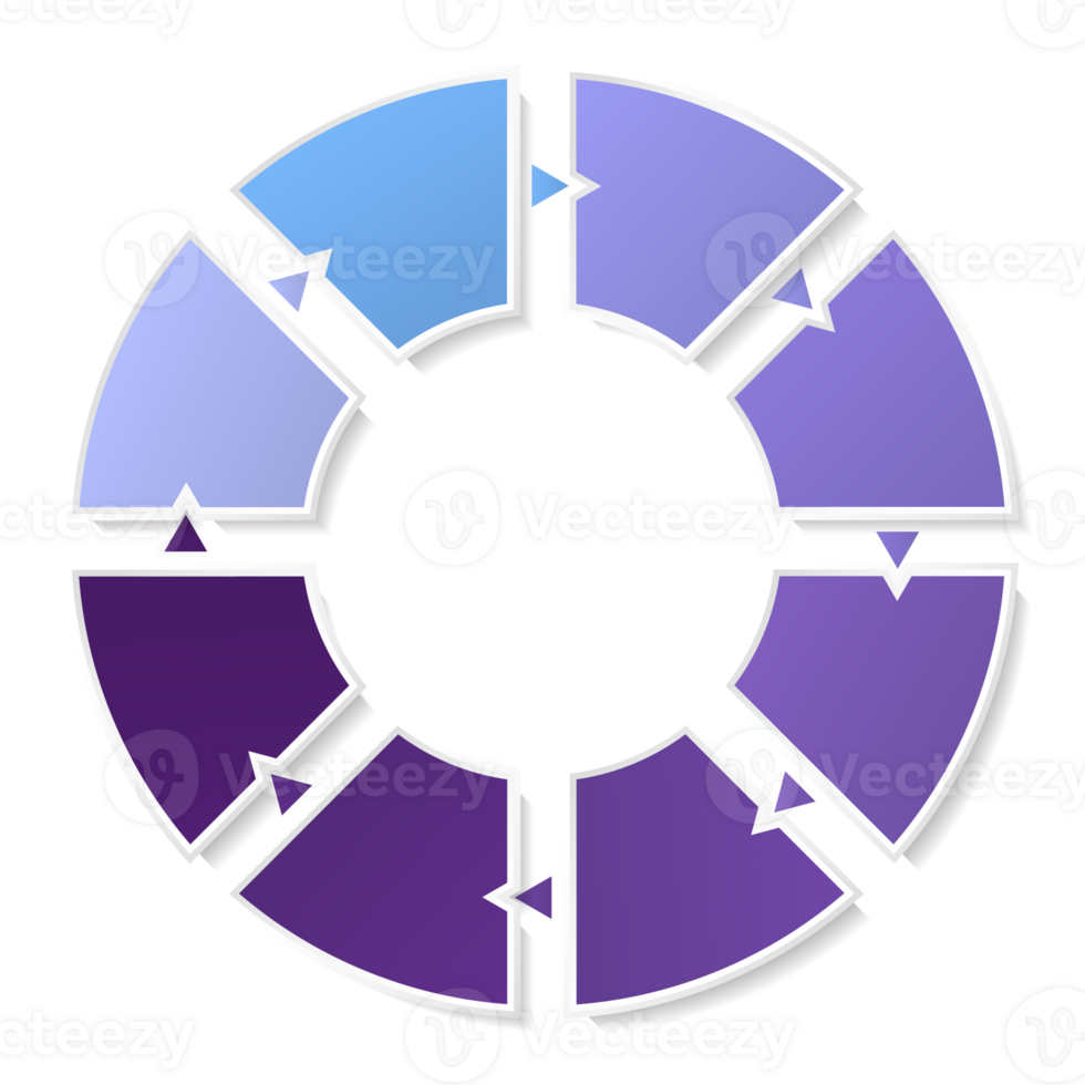 Blue tone circle infographic with 8 steps, process or options. Presentation slide template. png