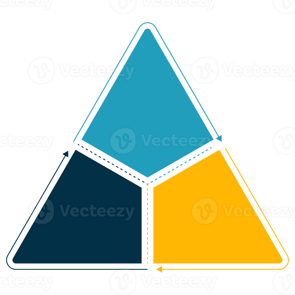 triángulo infografía proceso diseño 3 opciones o pasos. png
