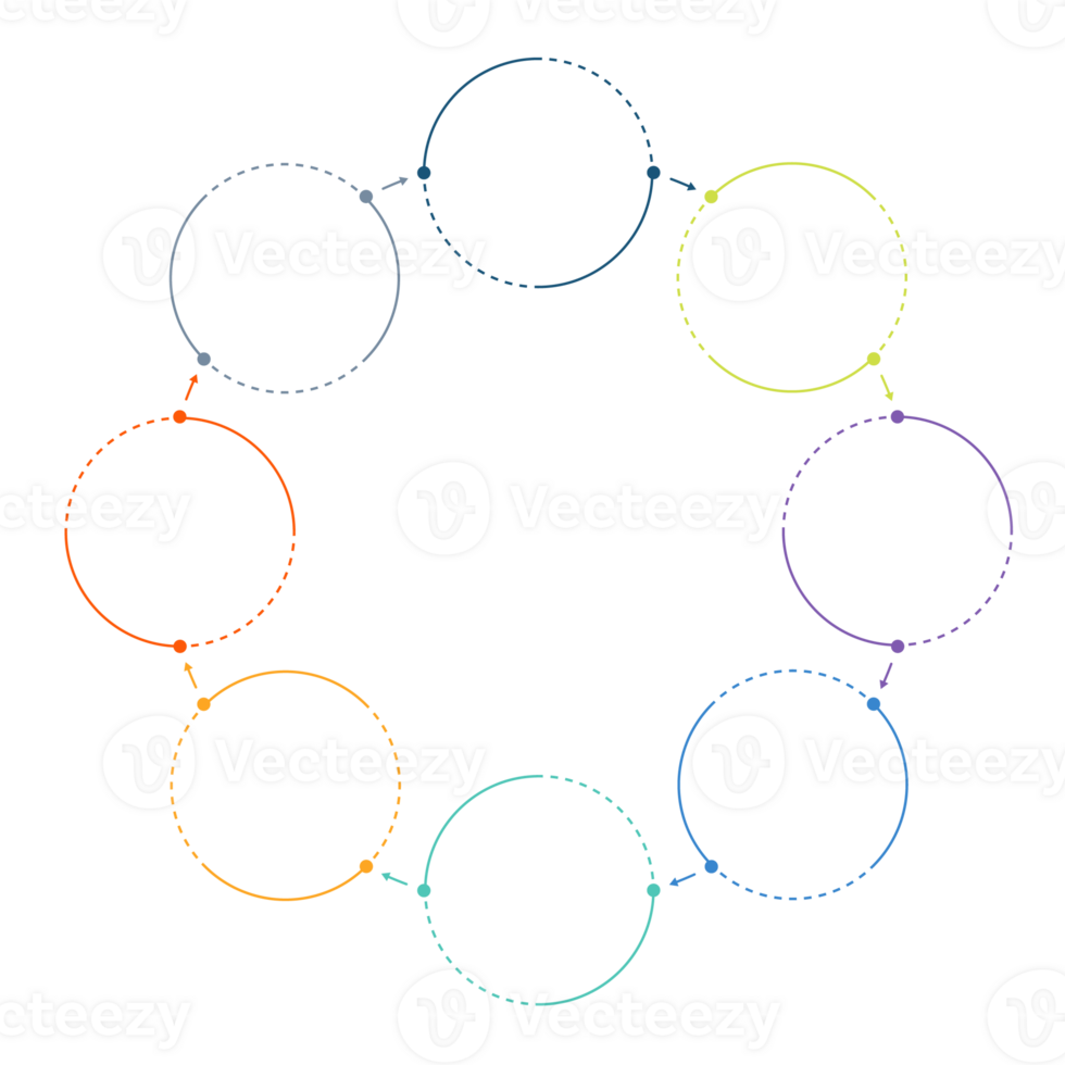 Infographic with 8 steps, process or options. png
