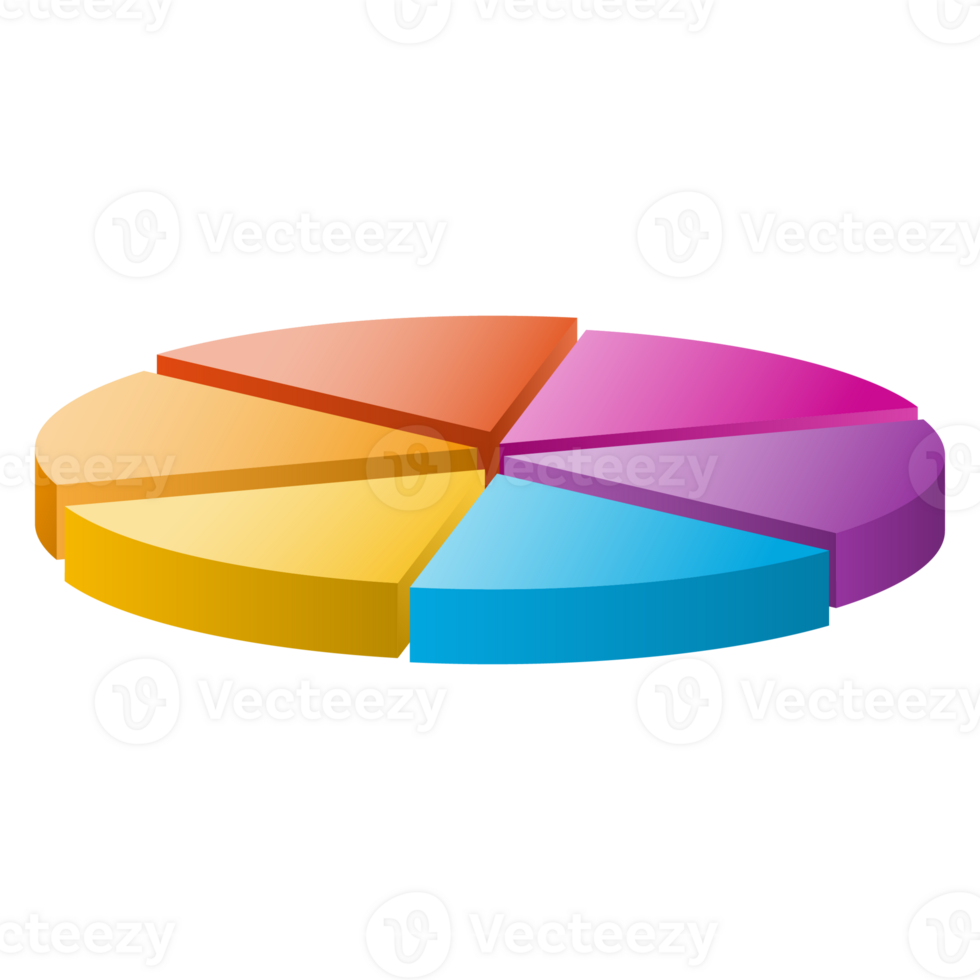 3D cycle diagram for infographics. Chart with 6 parts, options. Can be used for graph, report, presentation, brochure, web design. png