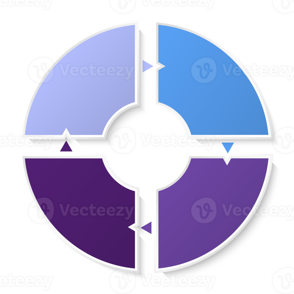 Blue tone circle infographic with 4 steps, process or options. Presentation slide template. png
