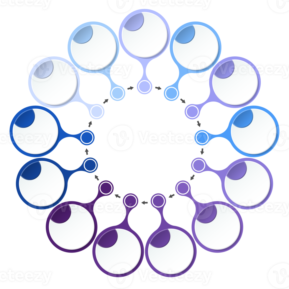 azul tom círculo infográfico com 13 passos, processo ou opções. apresentação deslizar modelo. infográfico disposição Projeto. png