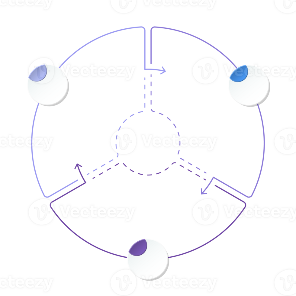 blauw toon cirkel infographic met 3 stappen, werkwijze of opties. presentatie glijbaan sjabloon. png