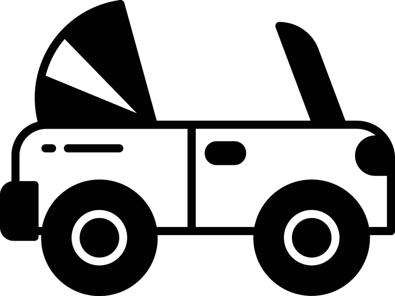 old car glyph and line vector illustration