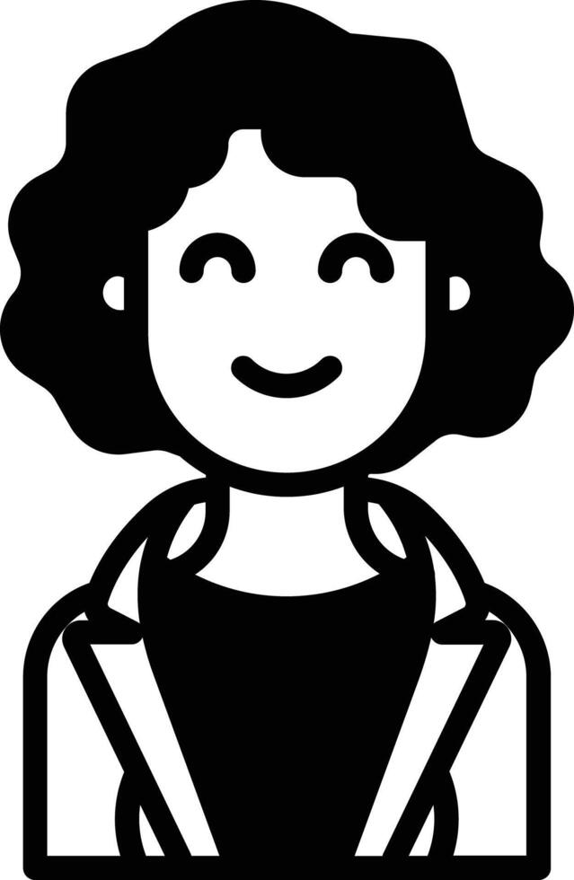 Woman avatar glyph and line vector illustration