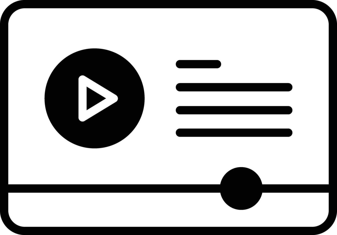 media player glyph and line vector illustration