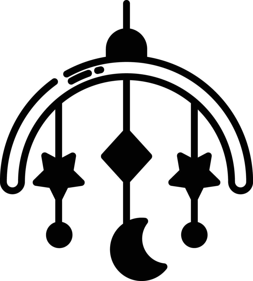Baby Mobile glyph and line vector illustration